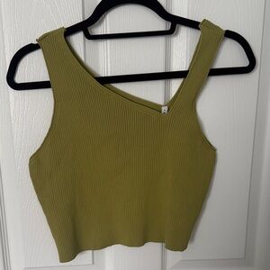Only Olive Ribbed Crop Top